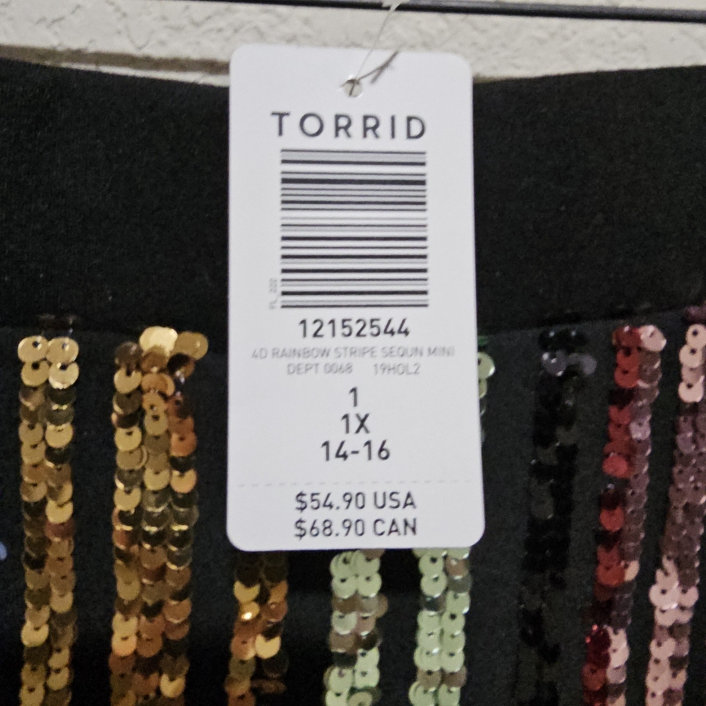 Torrid Multicolored Sequin Striped Pencil Skirt - Picture 2 of 6
